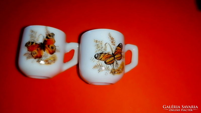 Butterfly porcelain 2.8 cm. Mini cup for doll house. 44.