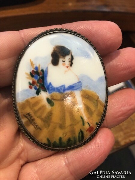 Miniature, enamel pin of the xix. From the second half of the century, 7 cm in size