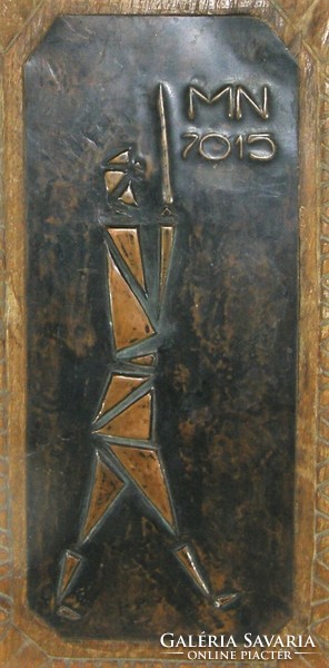 Katona - Art deco stílusú domborműves bronz kép