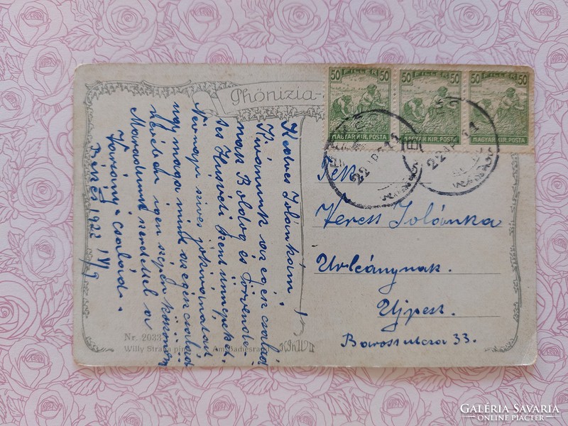 Régi képeslap 1922 művészeti levelezőlap