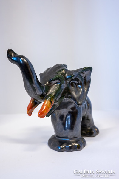 Hop art deco ceramic elephant, unmarked, m: 14 cm