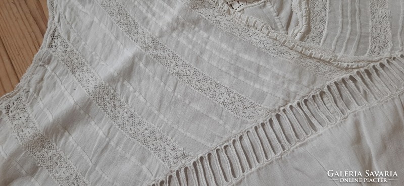 Old cotton nightgown with lace