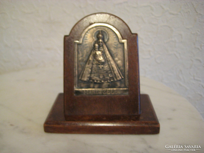 Mariazell, memorial object, with silver insert, may be about 100 years old, 10 cm