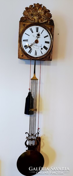 Antique French comptoise clock with striking mechanism