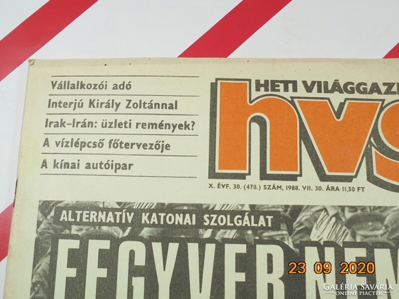Hvg newspaper x. Volume 30. (478.) Issue - July 30, 1988 - Birthday present
