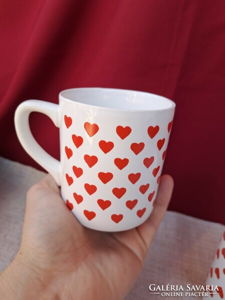 Beautiful rare granite heart mugs mugs in pairs are collector's items