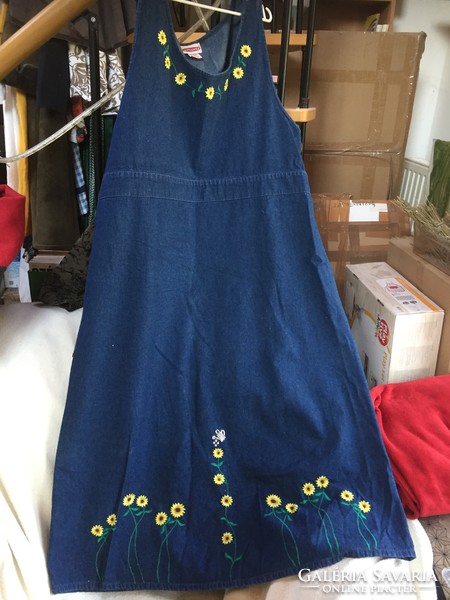 Embroidered denim dress, sizes l-xl