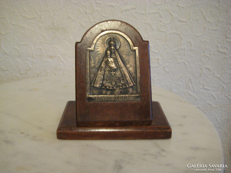 Mariazell, memorial object, with silver insert, may be about 100 years old, 10 cm