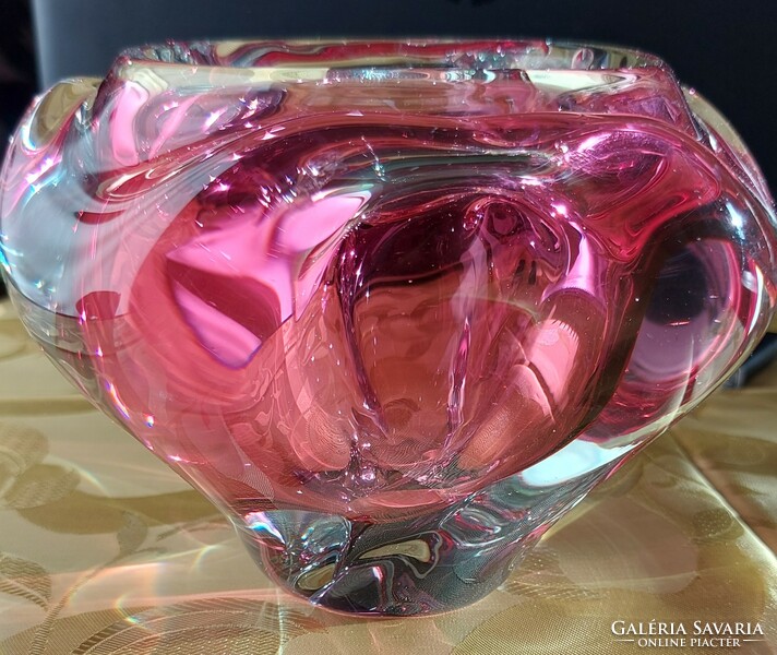 Old Czech glass vase by Josef Hospodka