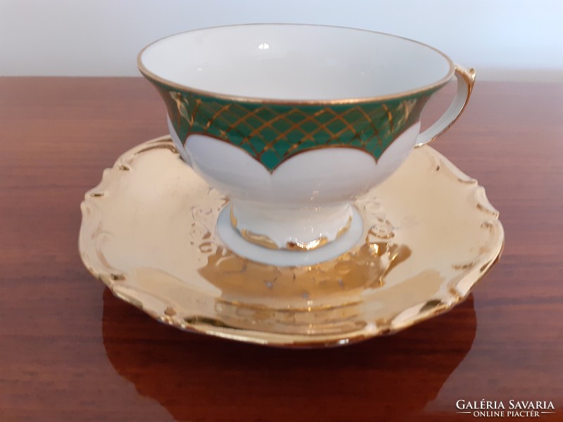 Vintage porcelán csésze aranyozott régi barokk kávés
