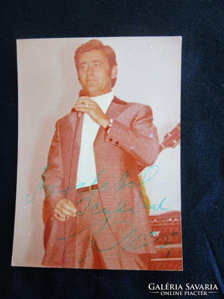 János Koós, singer, comedian, actor, autograph, signed, dedicated photo, photo + Dean Sarolta's signature