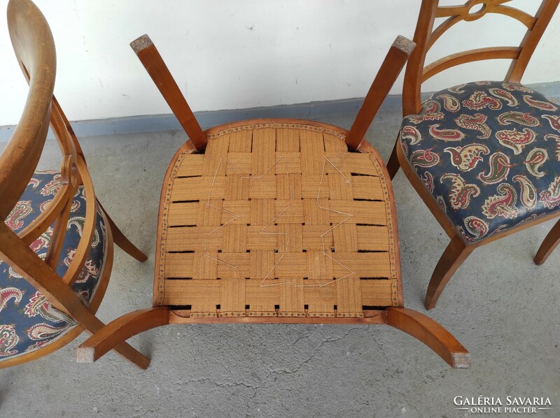 Antik bútor ülő garnitúra empire stílusú karosszék karfás karos szék kárpitozás kopottas 53 6850