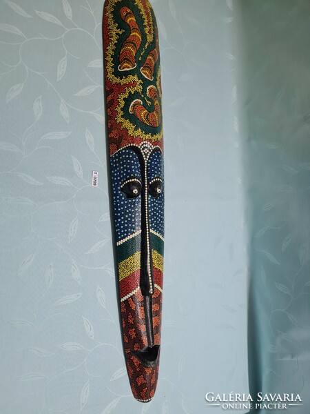 T0709 African wooden mask can be hung on the wall 15x100 cm