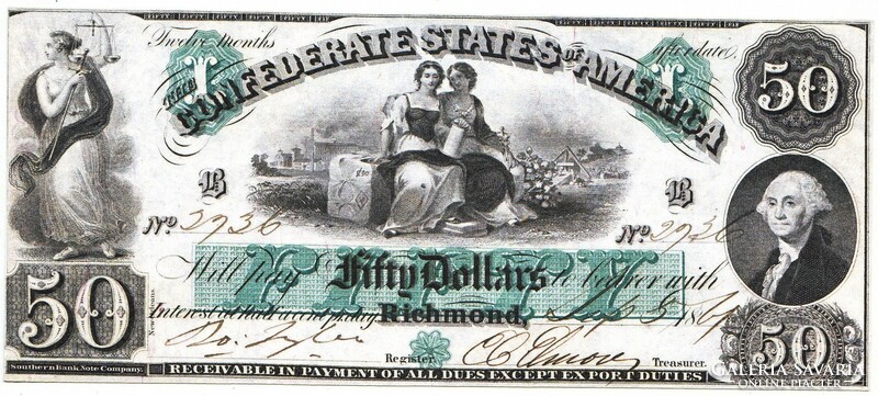 Confederate States $50 1861 Replica