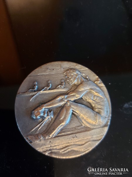 Bronze commemorative medal, 1940s, 50 mm, Hungarian rowing association, mark jl