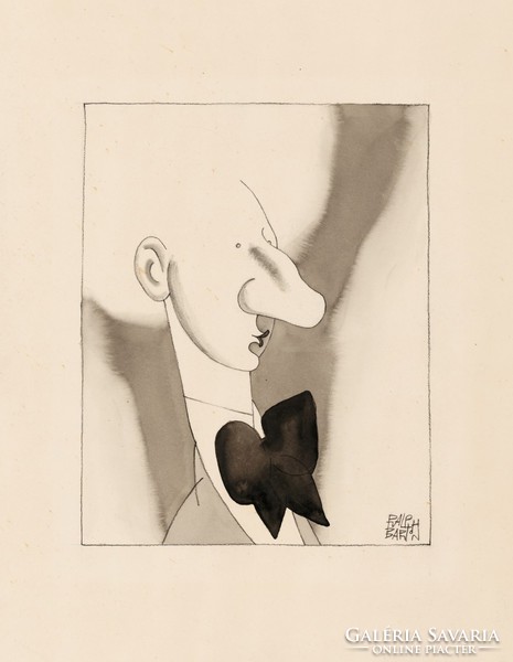 Ralph Barton - Leopold Stokowski karikatúra - reprint