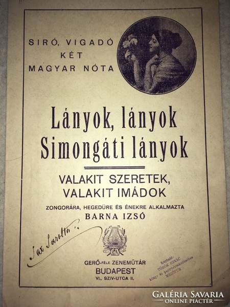 Antik kotta!/1920/ Síró , vigadó két magyar nó/ Lányok, lányok Simongáti lányok,- Valakit szeretek..