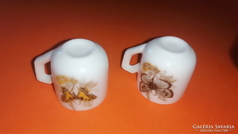 Butterfly porcelain 2.8 cm. Mini cup for doll house. 46.