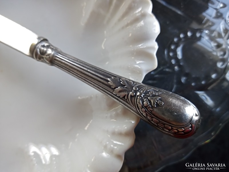 Antique French marked silver-plated dessert knife 16cm 1853-1860