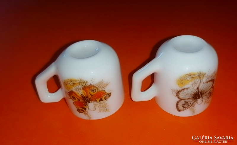 Butterfly porcelain 2.8 cm. Mini cup for doll house. 49.