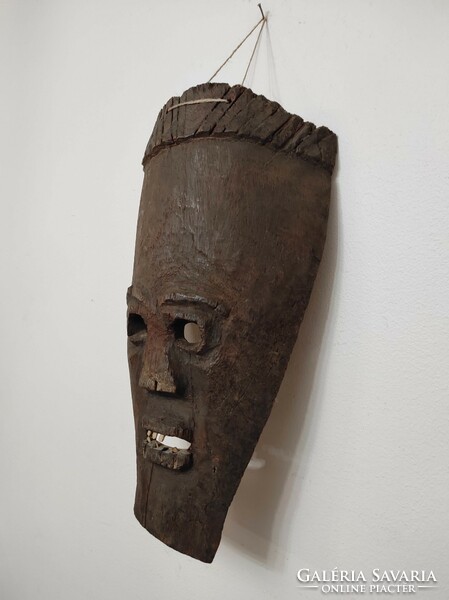 Antique African wooden mask Congo African mask damaged 100 drums 96 6765