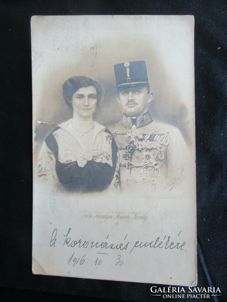 1916 Iv. Károly, the last Hungarian king - Queen Zita, Budapest period original photo page