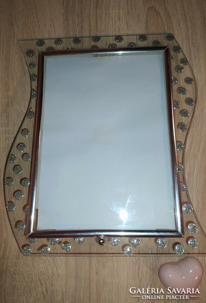 Photo frame with glittering decoration
