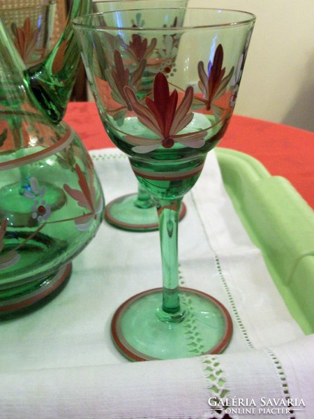 Beautiful hand painted drinking set with beautiful glass stopper