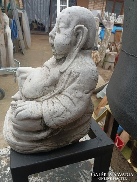 Rare stone pot-bellied buddha wealth prosperity cheerfulness abundance feng shui frost-resistant artificial stone statue