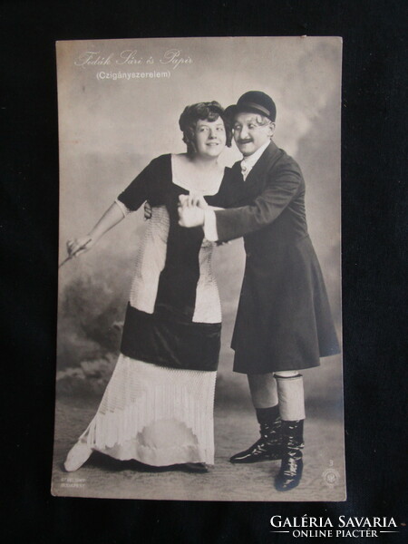 Approx. 1911 Gypsy love fedák sari + paper King Sandor theater photo sheet strelisky photo