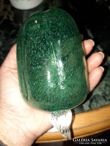 Nagy zöld fújt üveg paprika - díszüveg