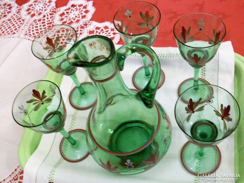 Beautiful hand painted drinking set with beautiful glass stopper