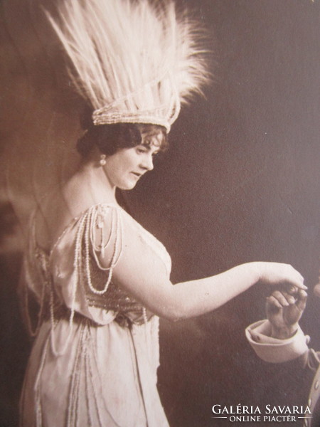 Cca. 1914 HARASZTI MICI ( (Nagyhercegnő ) + NÁDOR JENŐ ( PETROV ) SZIBILL KIRÁLY SZINHÁZ FOTÓ LAP