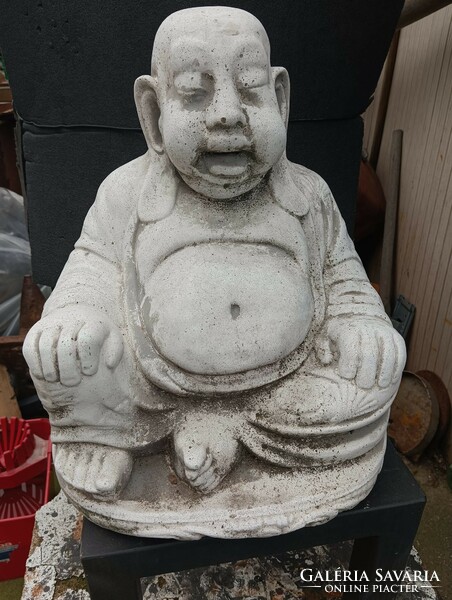 Rare stone pot-bellied buddha wealth prosperity cheerfulness abundance feng shui frost-resistant artificial stone statue