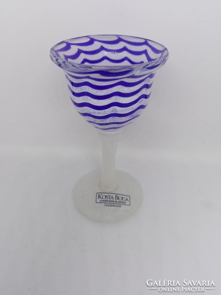 KOSTA BODA ULRIKA HYDMAN-VALLIEN üveg pohárka az 1970-es évekből, gyűjtői darab