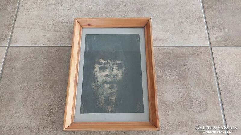 (K) awesome portrait painting with 32x23 cm frame