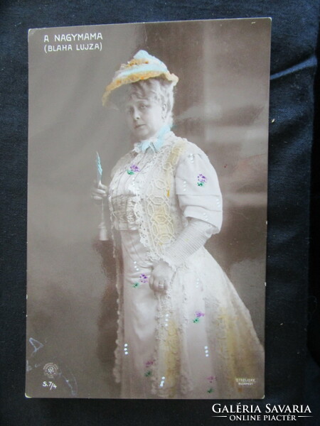 Approx. 1908 Lujza Blaha, the nation's nightingale and the first grandmother, actress, heart artist, photo sheet