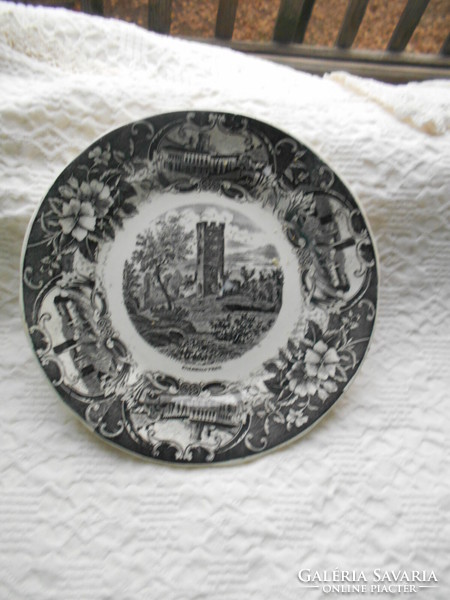 City view, landscape porcelain plate 17 cm