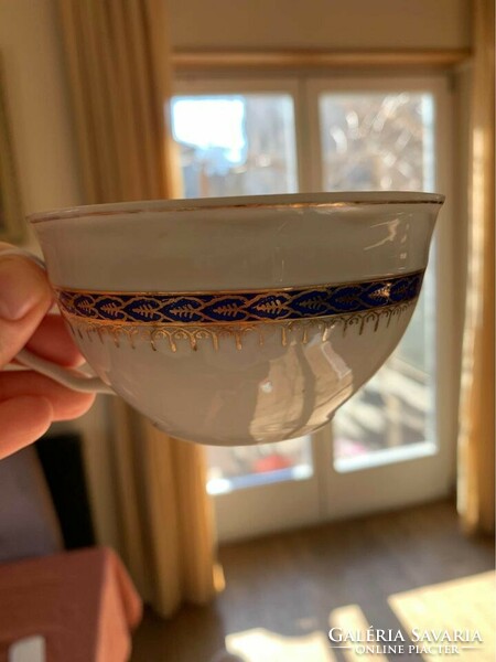 Nagyvárad retro blue-gold patterned porcelain tea set
