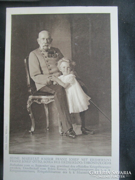 1916 Hungarian King Franz Joseph of Habsburg + Grand Duke Otto original and contemporary photo - sheet kosel photo