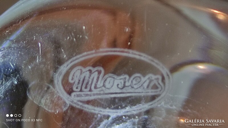 Vintage Art Deco aranyozott MOSER pohár készlet 5 db-os jelzett eredeti hibátlan