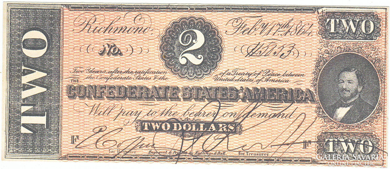 Konföderációs Államok 2 dollár 1864 REPLIKA