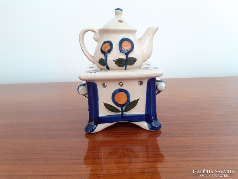 Vintage kerámia teatűzhely olajpárologtató mécsestartó