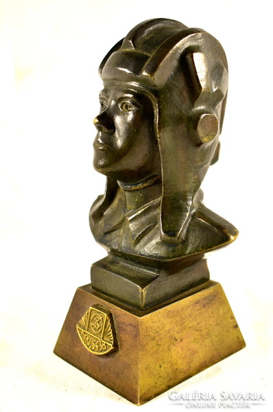 Circa 1950 Soviet soldier - tank driver bronze bust