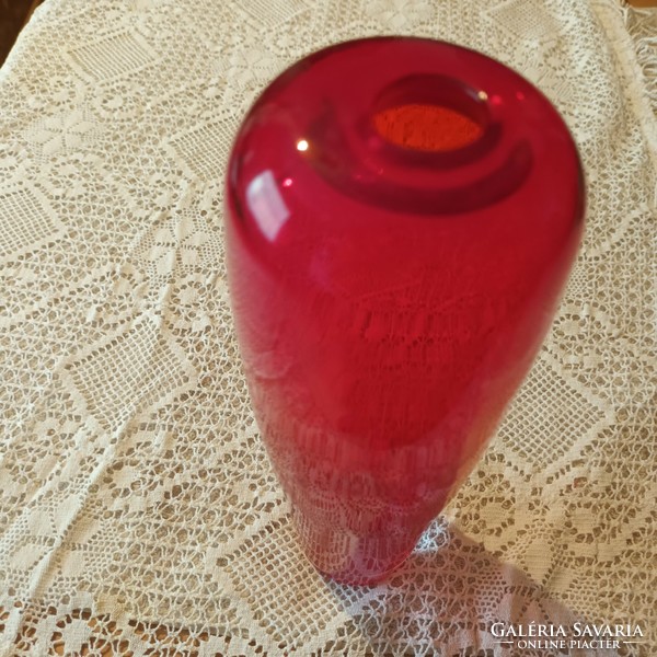 Purple glass vase 25x9cm art-deco
