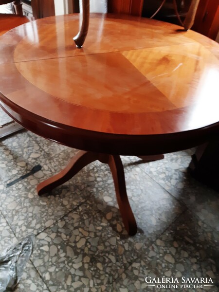 Barokk póklábú,intarziás kinyitható étkezőasztal  100x67cm