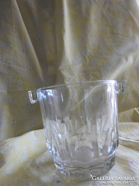 Old glass ice bucket