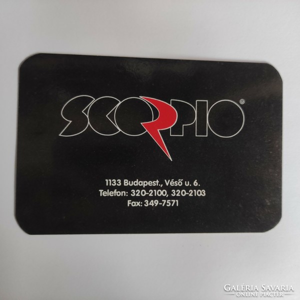 Scorpio card calendar 1999