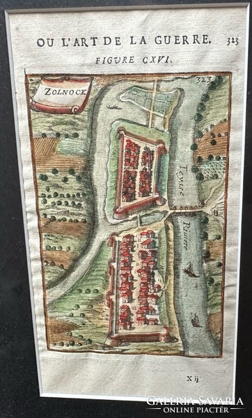 Szolnok's colored map of the 16th century. From the century (original!)