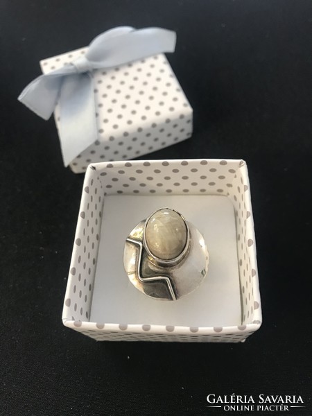 Special style silver ring with rhodonite stone! New! 925- All marked jewelry! Size 58!